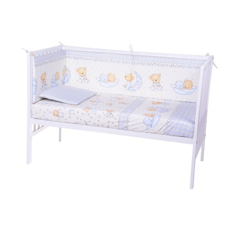Lenjerie patut cu 7 piese Sleepy Little Bear Crem 015