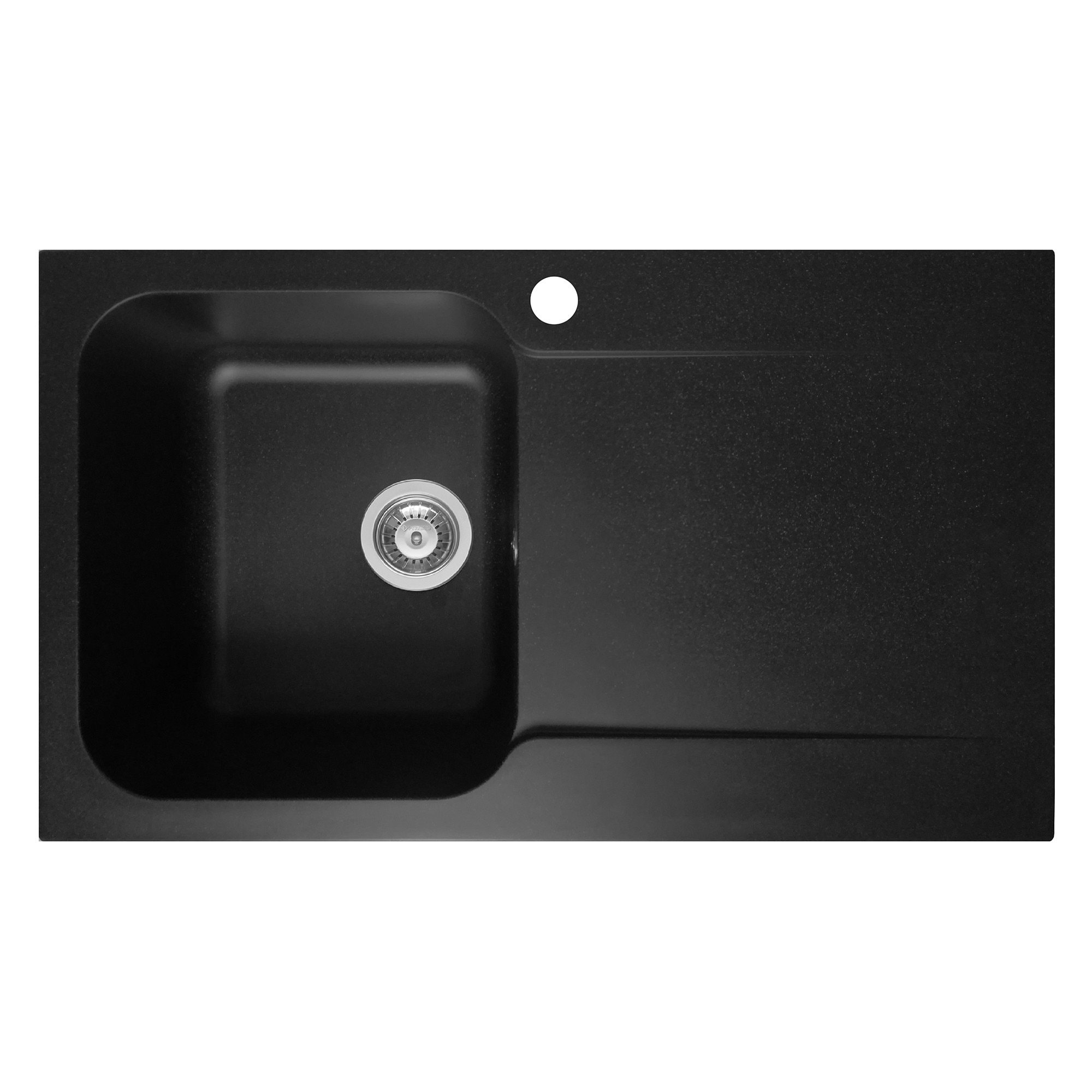 Chiuveta Pyramis Level ARTITHEK, 860x500mm, adancime 210mm, cuva stanga, montare pe blat, soft compozit negru