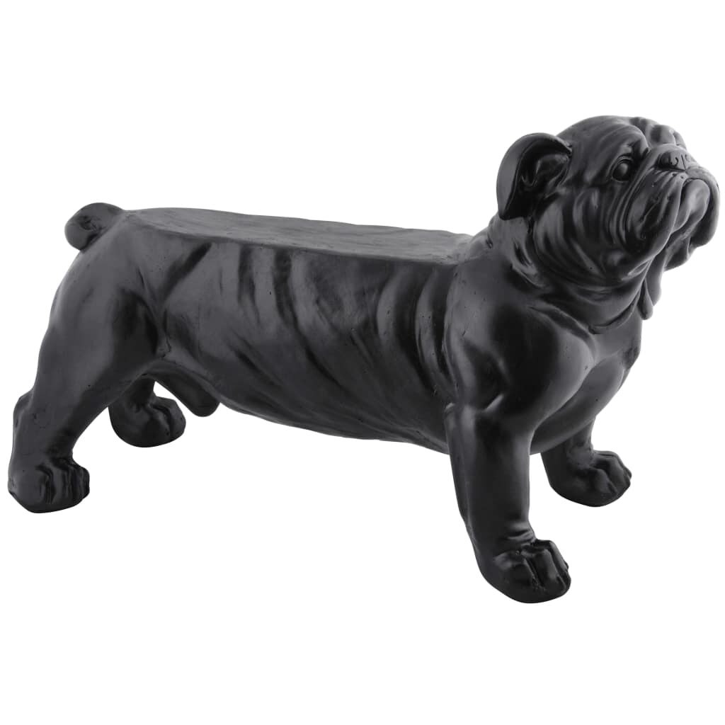Banca de gradina, Esschert Design, Metal, Negru, 76.3 x 35.3 x 48.5 cm