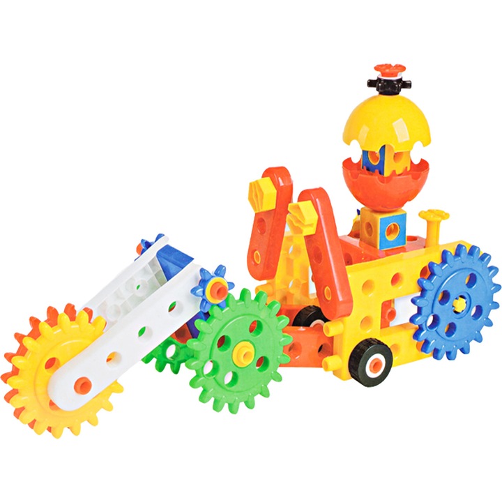 Set de Constructie idealStore ON-U-MIND BLOCK, 70 de ELEMENTE ce va permit sa creati STRUCTURI UNICE, VEHICULE sau ROBOTI, Sprijina Dezvoltarea CREATIVITATII si a ABILITATILOR Manuale, Joaca cu acestea IMBUNATATESTE coordonarea vizual-motorie