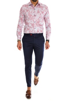 Camasa cu imprimeu, pentru barbati, slim fit, Alb Camasa cu imprimeu, pentru barbati, slim fit, Alb