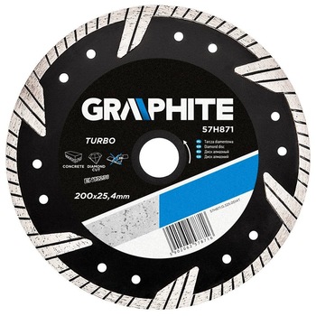 Disc diamantat 200 mm Graphite 57h871 Disc diamantat 200 mm Graphite 57h871