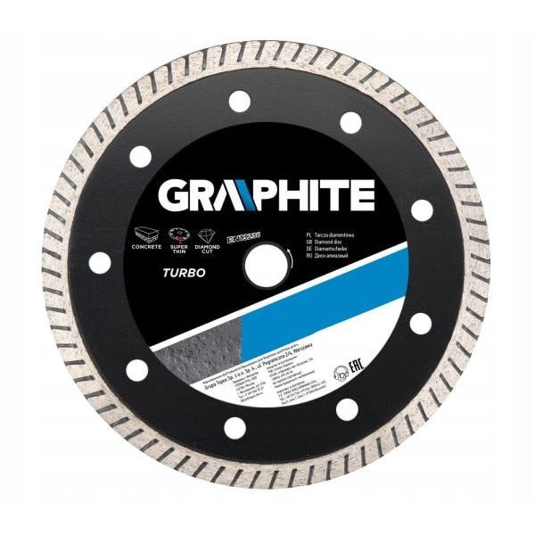 Disc diamantat Turbo, super subtire, 125x22.2mm, pentru beton/zidarie, 57H621 Graphite