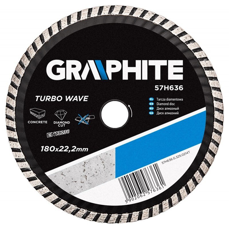 Disc diamantat Turbo Wave, 180x22.2mm, 57H636 Graphite