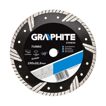 Disc diamantat Turbo, 230x22.2mm 57H630, Graphite Disc diamantat Turbo, 230x22.2mm 57H630, Graphite