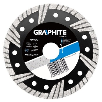 Disc diamantat Turbo, 115x22.2mm, 57H625, Graphite Disc diamantat Turbo, 115x22.2mm, 57H625, Graphite