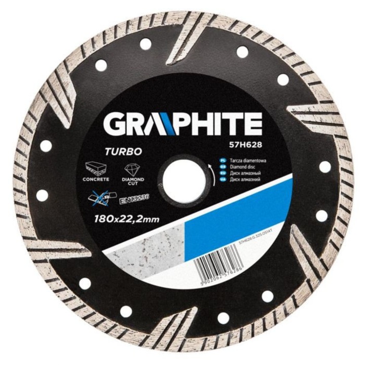 Disc diamantat pentru zidarie 180mm/22,2mm turbo Graphite