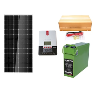 Sistem kit Solar Fotovoltaic CurentGratis 350wp 1KW 12V MPPT acumulator 155A panou solar monocristalin