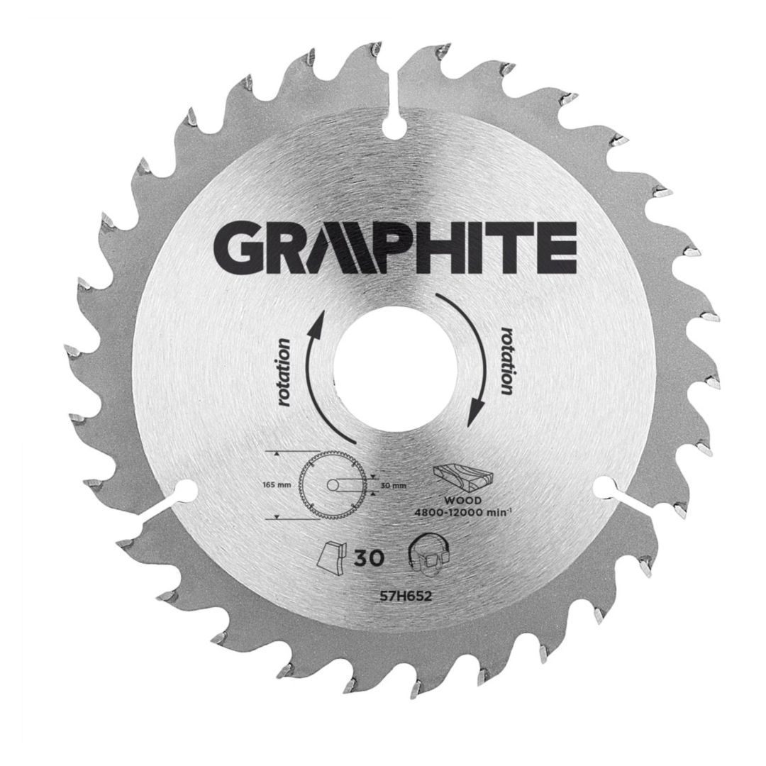 Disc pentru ferastrau debitor, carbura, 165 x 30 mm, 30 dinti, 57H652 Graphite