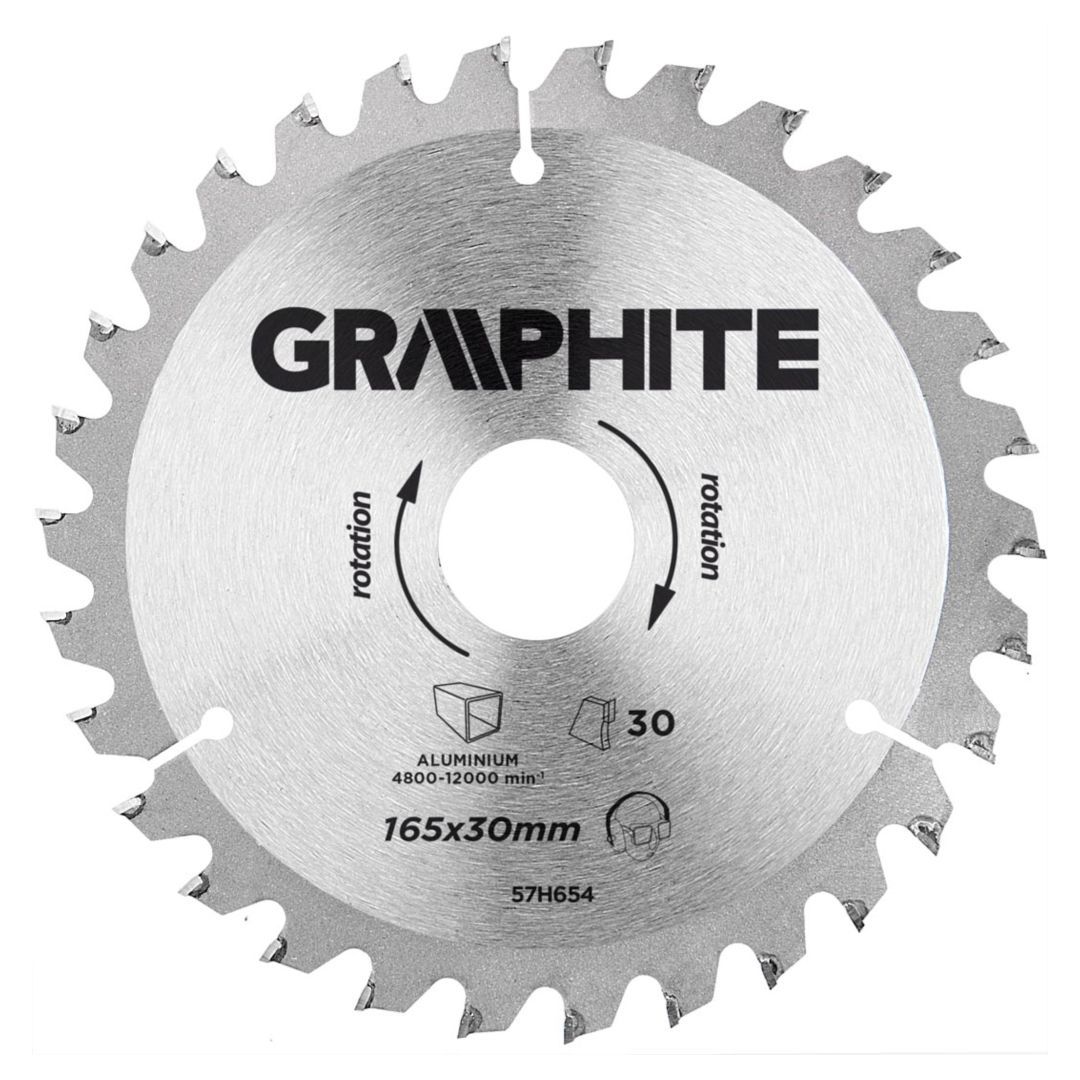 Disc pentru ferastrau debitor, carbura, 165 x 30 mm, 30 dinti, 57H654 Graphite