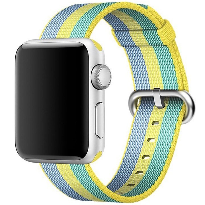 Curea iUni pentru Apple Watch 42 mm, Woven Strap, Nylon, Pollen