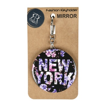 Breloc, Robin Ruth, Breloc Oglinda Amanda, New York, Flower Purple Breloc, Robin Ruth, Breloc Oglinda Amanda, New York, Flower Purple
