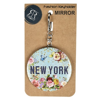 Breloc, Robin Ruth, Breloc Oglinda Amanda, New York, Flower Blue Breloc, Robin Ruth, Breloc Oglinda Amanda, New York, Flower Blue