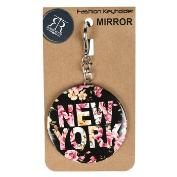 Breloc, Robin Ruth, Breloc Oglinda Amanda, New York, Flower Black Breloc, Robin Ruth, Breloc Oglinda Amanda, New York, Flower Black