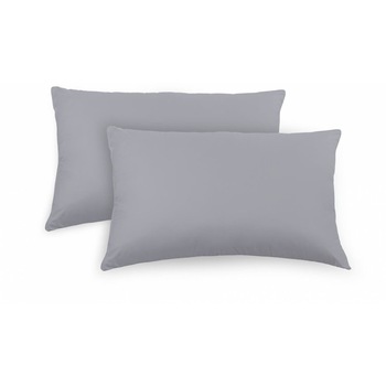 Set 2 fete de perna Aglika, 50x 70 cm, 100% bumbac, gri Set 2 fete de perna Aglika, 50x 70 cm, 100% bumbac, gri