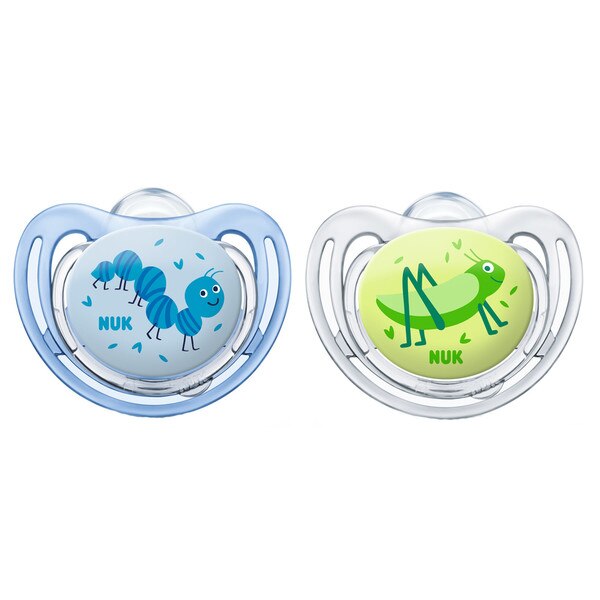 Set 2 suzete ortodontice din silicon 6-18 luni Nuk Freestyle 736208A, Multicolor