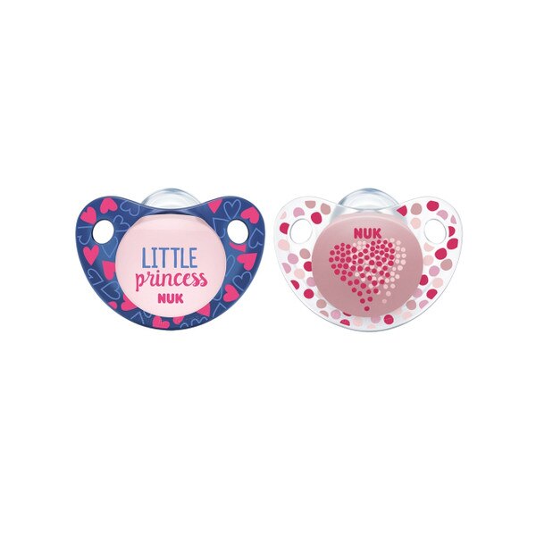 Set 2 suzete ortodontice din silicon 18-36 luni Nuk Trendline 739377, Multicolor