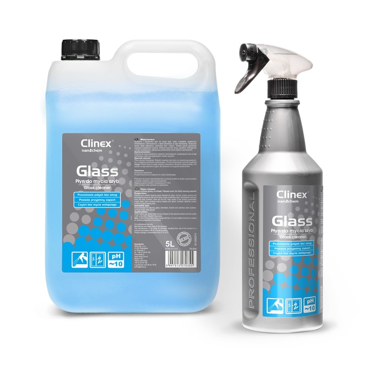 Professzionális folyadék ablakok és tükrök tisztítására csíkok és foltok nélkül CLINEX Glass 1L