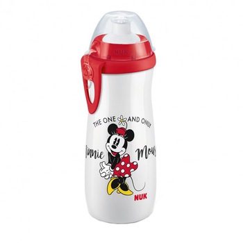 Biberon cu adaptor push pull 450 ml Nuk First Choice Minnie Mouse 255413, Multicolor 3+ ani Biberon cu adaptor push pull 450 ml Nuk First Choice Minnie Mouse 255413, Multicolor 3+ ani