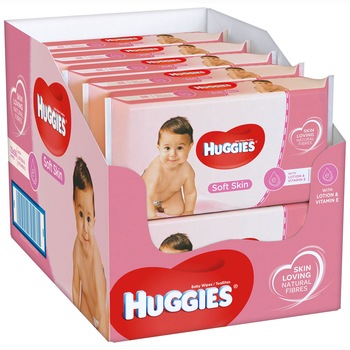 Servetele umede Huggies Soft Skin, 10 pachete x 56, 560 buc Servetele umede Huggies Soft Skin, 10 pachete x 56, 560 buc