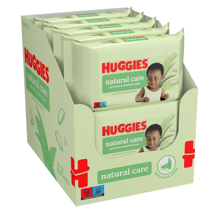 Servetele umede Huggies Natural Care, 10 pachete x 56, 560 buc