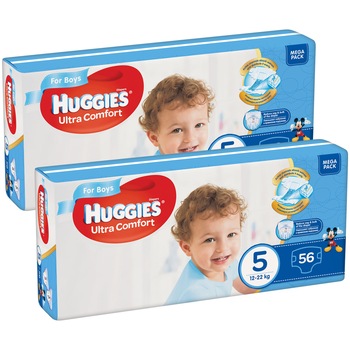 Scutece Huggies Ultra Comfort Virtual Pack 5, Boy, 12-22 kg, 112 buc Scutece Huggies Ultra Comfort Virtual Pack 5, Boy, 12-22 kg, 112 buc