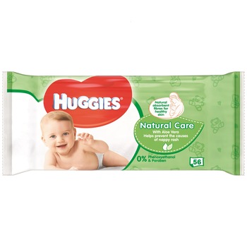 Servetele umede Huggies Natural Care 56 buc Servetele umede Huggies Natural Care 56 buc