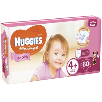 Scutece Huggies Ultra Confort Mega Pack 4+,Girl, 10-16 Kg, 60 buc Scutece Huggies Ultra Confort Mega Pack 4+,Girl, 10-16 Kg, 60 buc