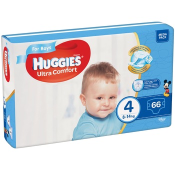 Scutece Huggies Ultra Confort Mega Pack 4,Boy, 8-14 Kg, 66 buc Scutece Huggies Ultra Confort Mega Pack 4,Boy, 8-14 Kg, 66 buc