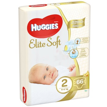 Scutece Huggies Elite Soft 2, 4 – 6 kg, 66 buc Scutece Huggies Elite Soft 2, 4 – 6 kg, 66 buc