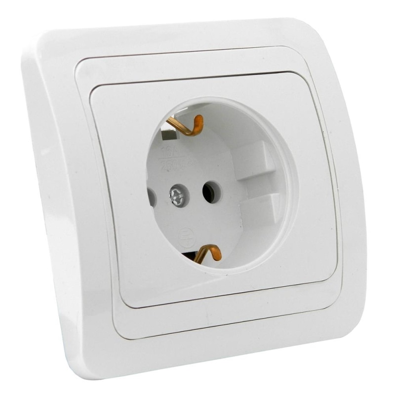 Priza shuko Eco, ingropat, alb