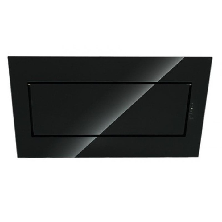 Hota de perete FALMEC QUASAR L=80 cm, Sticla de culoare neagra, Garantie 5 ani, Aspiratie perimetrala, Fabricatie Italia