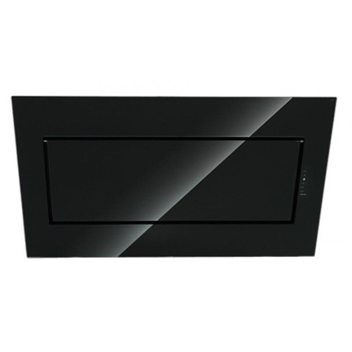 Hota de perete FALMEC QUASAR L=80 cm, Sticla de culoare neagra, Garantie 5 ani, Aspiratie perimetrala, Fabricatie Italia