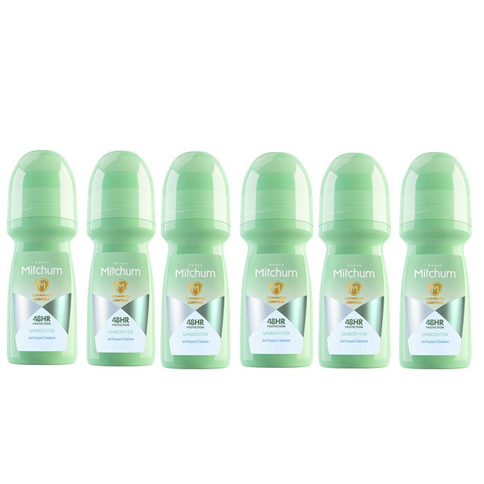 Pachet 6XDeodorant roll-on Mitchum Unscented 100 ml