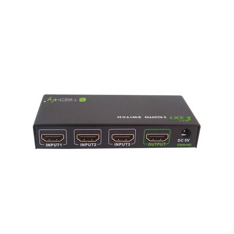 Switch HDMI Techly cu 3 porturi, 3xIN, 1xOUT, 4Kx2K, IR Remote