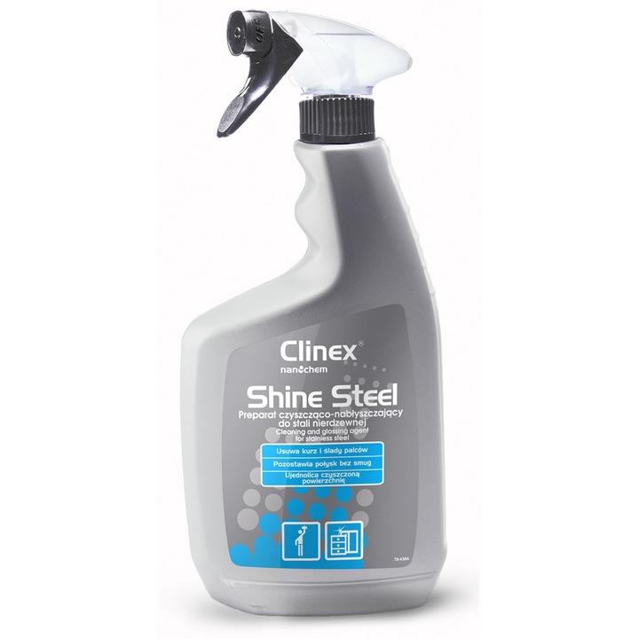 Solutie curatare suprafete otel inoxidabil Clinex Shine Steel, 650 ml