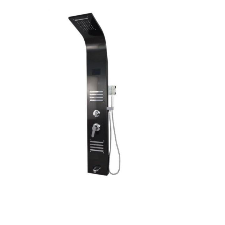 Panou dus hidromasaj inox 5 functii Digital Thermo Black Satin TRENDY S