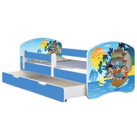 Patut tineret MyKids Pirates cu Sertar si Saltea 160x80