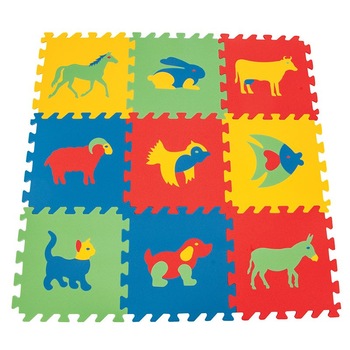 Covor puzzle pentru copii cu animale, 9 piese Covor puzzle pentru copii cu animale, 9 piese