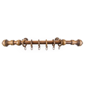 Galerie lemn masiv, culoare nuc, model ARES, 120 cm, accesorii incluse, KIT COMPLET Galerie lemn masiv, culoare nuc, model ARES, 120 cm, accesorii incluse, KIT COMPLET