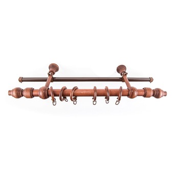 Kit galerie metal mahon 180 cm (accesorii din lemn masiv) + sina U mahon 170 cm Kit galerie metal mahon 180 cm (accesorii din lemn masiv) + sina U mahon 170 cm