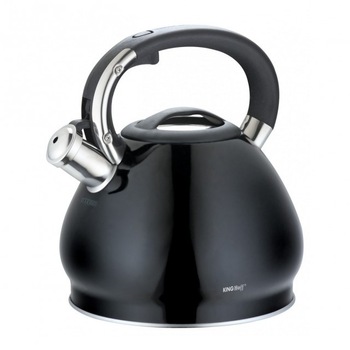Ceainic din inox cu fluier KingHoff KH-1221, capacitate 3.4 litri, inductie, negru Ceainic din inox cu fluier KingHoff KH-1221, capacitate 3.4 litri, inductie, negru
