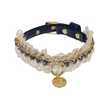 Zgarda decor dantela si cristale Swarovski 25 cm- Blue Ice- F1336 Zgarda decor dantela si cristale Swarovski 25 cm- Blue Ice- F1336