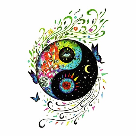 Tatuaj Temporar Yin Yang Circle Of Nature Waterproof 21x14 80 Cm Emag Ro
