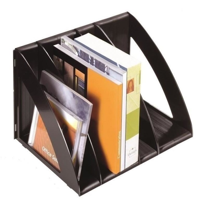 Suport organizator CEP Ice, set 6 module pentru documnete A4, negru