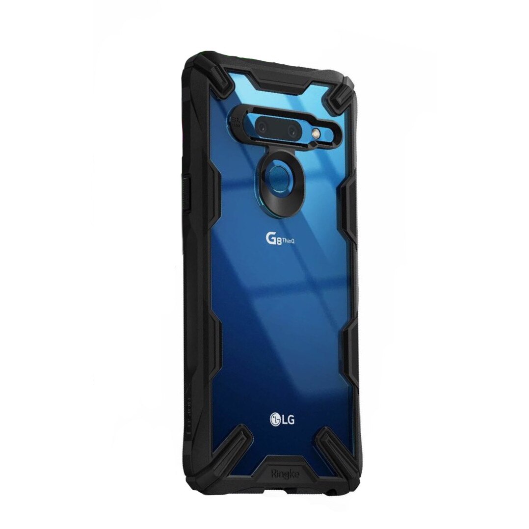 Husa LG G8 ThinQ Ringke FUSION X Transparent/Negru