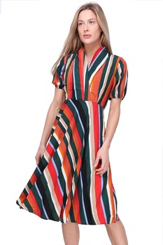 Rochie midi multicolora, Multicolor Rochie midi multicolora, Multicolor