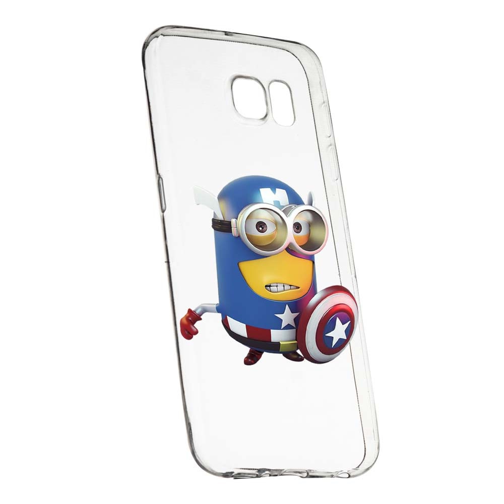 Husa de protectie Minion Avengers pentru Samsung Galaxy S7, rezistenta la uzura, anti-alunecare, din silicon Premium, 203