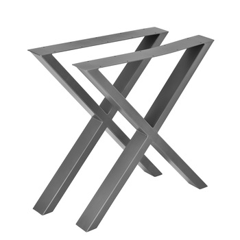 Set 2 bucati picioare masa in forma X, en.casa, 69 x 72 cm, metal, gri metal Set 2 bucati picioare masa in forma X, en.casa, 69 x 72 cm, metal, gri metal