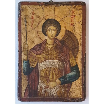 Icoana pictata pe lemn Bizantina Speciala Sf. Gheorghe 2, Artizanat Opait, 14X10cm Icoana pictata pe lemn Bizantina Speciala Sf. Gheorghe 2, Artizanat Opait, 14X10cm